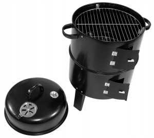 Gratar metalic pe carbuni, inchis pe 3 nivele, cu capac si termometru, 83x40x38cm - Img 4