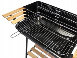 Gratar metalic pe carbuni, tava cromata, cu spita pentru rotisor, 104x88x45cm - Img 4