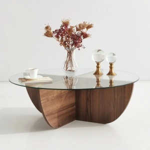 Masuta de cafea, Lily, Nuc, 90 x 30 x 90 cm - Img 4