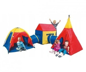 Set corturi de joaca 5 in 1 cu tunele si casuta, pliabil, pentru interior si exterior, multicolor - Img 3