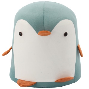 Taburet pentru copii, 28x25cm, maxim 50kg, model pinguin albastru - Img 1