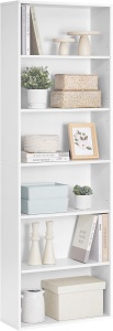 VASAGLE Biblioteca 6 rafturi, in stil scandinav, rafturi ajustabile, PAL, 60x24x179 cm, alb - Img 4