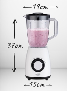 Blender Adler AD 4085, 1000 W, 2 viteze, bol 1,5 L, 4 lame inox, protecție supraîncălzire, alb - Img 5