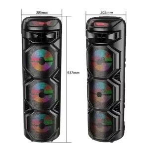 Boxa portabila ZQS-8301, 94 cm, Bluetooth FM AUX USB RGB, cu microfon - Img 6