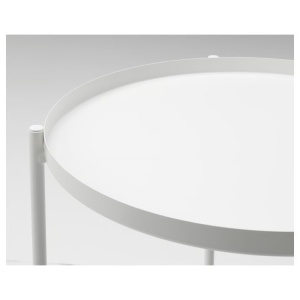 Masuta cu tava detasabila IKEA GLADOM, metal, alb, 45 × 45 × 58 cm - Img 2