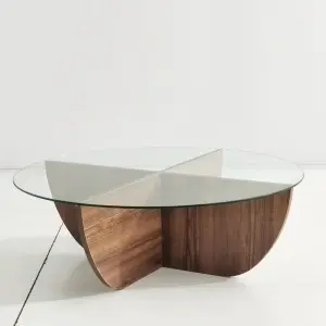 Masuta de cafea, Lily, Nuc, 90 x 30 x 90 cm
