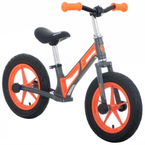 RESIGILAT: Bicicleta fara pedale LEO pentru copii 12", cadru otel, roti gonflabile cu camera, reglabila 52–60 cm, gri