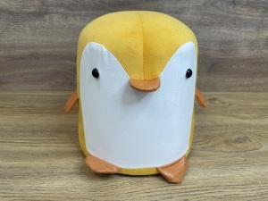 Taburet pentru copii, 28x25cm, maxim 50kg, model pinguin galben - Img 4