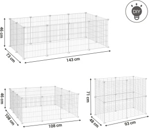 Tarc pentru animale mici Songmics, 143 × 73 × 46 cm, alb - Img 5