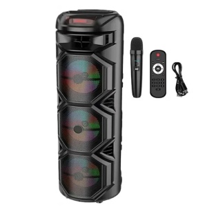 Boxa portabila ZQS-8301, 94 cm, Bluetooth FM AUX USB RGB, cu microfon - Img 3