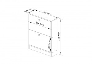 Dulap de pantofi 60 x 80 x 20 cm,alb - Img 2