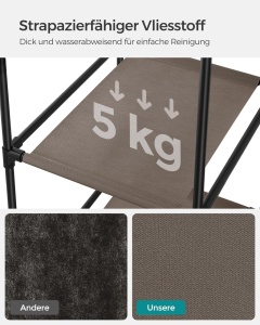 Dulap textil portabil Songmics, 150x45x175 cm, maro - Img 6