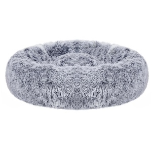 FEANDREA Pat pufos pentru caini si pisici, cu husa detasabila, lavabila, plus moale cu fir lung, 70 cm, gri