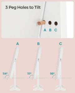 Oglinda integrala cu organizator bijuterii, Songmics, 151 cm, alb - Img 2