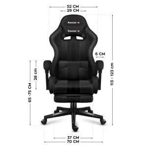 Scaun de gaming, HUZARO Force 4.7, Carbon Mesh, Suport Picioare, Functia Seat Rest, Negru - Img 2