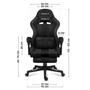 Scaun de gaming, HUZARO Force 4.7, Carbon Mesh, Suport Picioare, Functia Seat Rest, Negru - Img 2