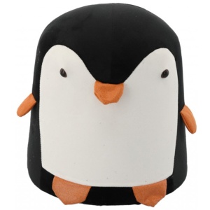 Taburet pentru copii, 28x25cm, maxim 50kg, model pinguin negru - Img 1