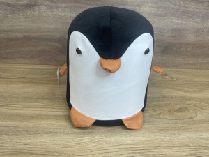 Taburet pentru copii, 28x25cm, maxim 50kg, model pinguin negru - Img 2