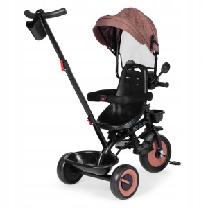 Tricicleta 3 in 1 pentru copii 61x41x25 cm, sezut rotativ, lumina si sunete, cadru otel si roti EVA, negru - Img 3