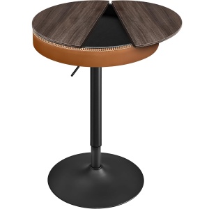 VASAGLE Masa de bar maro caramel, 59x59x(83-105) cm – inaltime reglabila, compartiment de depozitare - Img 1