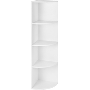 VASAGLE Raft de colt pentru podea, cu 4 nivele, din PAL, 30x30x130cm, alb - Img 1