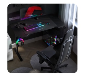 Birou De Gaming, Huzaro Hero 2.6, Mousepad inclus, Inaltime reglabila, Negru - Img 8
