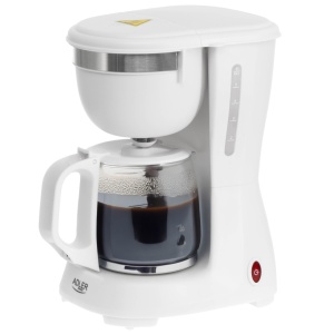 Cafetiera cu filtru Adler, 600 W, AD4381W, functie blocare picurare, filtru detasabil, alb