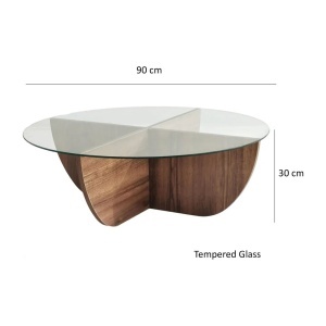 Masuta de cafea, Lily, Nuc, 90 x 30 x 90 cm - Img 5