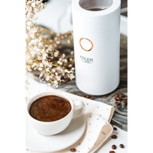 Râșniță de cafea Adler AD 4446wg, 150 W, 75 g, alb/auriu - Img 5