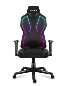 Scaun gaming Huzaro Combat 6.2 LED RGB, material Mesh, cu cotiere reglabile, 140 kg, Negru