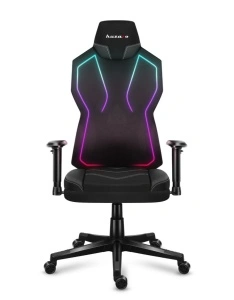 Scaun gaming Huzaro Combat 6.2 LED RGB, material Mesh, cu cotiere reglabile, 140 kg, Negru