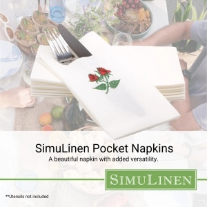 Servetele de masa premium Simulinen, design floral, unica folosinta, material textil - Img 5
