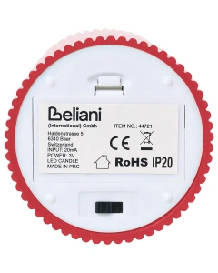 Set de 6 lumânări LED / Beliani / 10-16 cm- Roșii - Img 4
