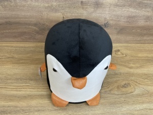 Taburet pentru copii, 28x25cm, maxim 50kg, model pinguin negru - Img 3