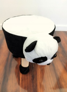 Taburet pentru copii, rotund 28x30cm, lavabil, model panda - Img 3