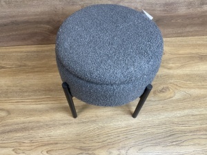 Taburet pentru copii, rotund, spatiu depozitare, 31x28cm, maxim 50kg, gri - Img 3