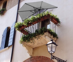 Umbrela de balcon pentru perete, jumatate, cu manivela, 270cm, verde - Img 3