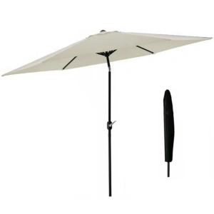 Umbrela terasa gradina, cu inclinare si husa, 300cm, Bej - Img 1