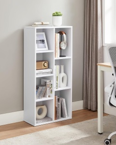 VASAGLE Biblioteca cu 7 compartimente deschise, MDF, 50x24x106cm, alb - Img 3