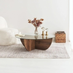 Masuta de cafea, Lily, Nuc, 90 x 30 x 90 cm - Img 2