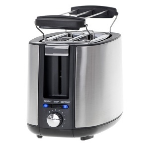 Prajitor de paine Adler AD 3214, 2 felii, 900 W, 7 niveluri rumenire, otel inox