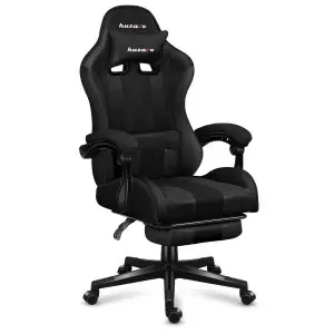 Scaun de gaming, HUZARO Force 4.7, Carbon Mesh, Suport Picioare, Functia Seat Rest, Negru