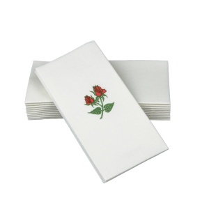 Servetele de masa premium Simulinen, design floral, unica folosinta, material textil - Img 2
