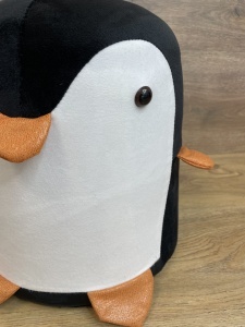 Taburet pentru copii, 28x25cm, maxim 50kg, model pinguin negru - Img 4