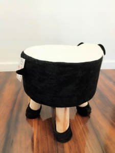 Taburet pentru copii, rotund 28x30cm, lavabil, model panda - Img 4