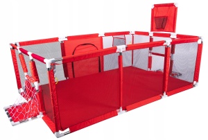 Tarc loc de joaca XXL pentru copii sau bebe, material textil, rosu, 230x122x62cm - Img 4