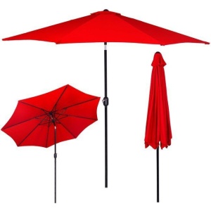 Umbrela terasa gradina, cu manivela si inclinare, GU18E, diametru 300cm, Rosu - Img 4
