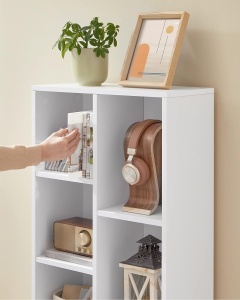 VASAGLE Biblioteca cu 7 compartimente deschise, MDF, 50x24x106cm, alb - Img 4