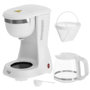 Cafetiera cu filtru Adler, 600 W, AD4381W, functie blocare picurare, filtru detasabil, alb - Img 2