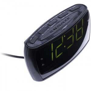Ceas cu alarma, radio,display LED generos 16 cm - Img 2